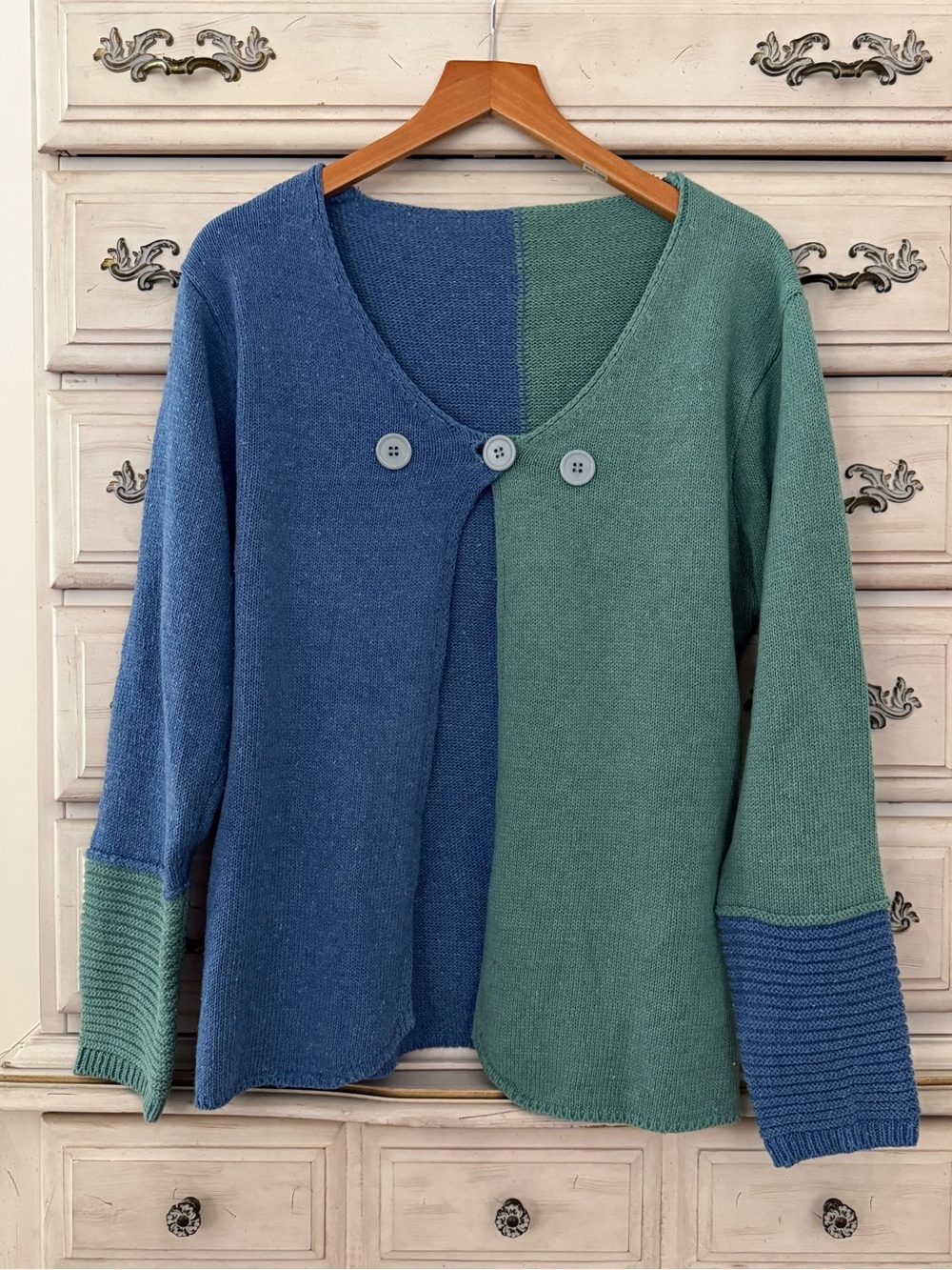 Blue Green Two Tone Cardigan